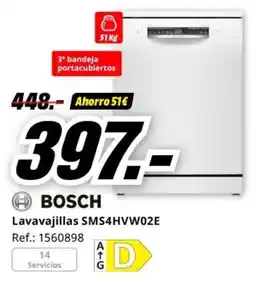 MediaMarkt BOSCH Lavavajillas SMS4HVW02E oferta