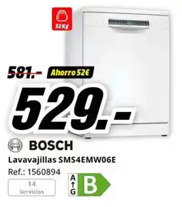 MediaMarkt BOSCH Lavavajillas SMS4EMW06E oferta