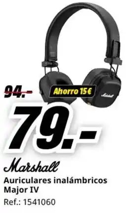 MediaMarkt MARSHALL Auriculares inalámbricos Major IV oferta