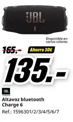 MediaMarkt JBL Altavoz bluetooth Charge 6 oferta
