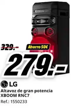 MediaMarkt LG Altavoz de gran potencia XBOOM RNC7 oferta