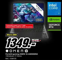MediaMarkt OMEN Portátil gaming OMEN 16-AM0008NS oferta
