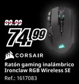 MediaMarkt CORSAIR Ratón gaming inalámbrico Ironclaw RGB Wireless SE oferta