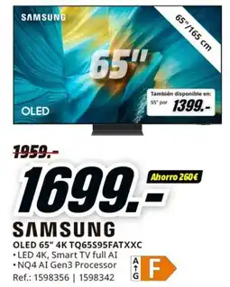 MediaMarkt SAMSUNG OLED 65" 4K TQ65S95FATXXC oferta
