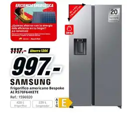 MediaMarkt SAMSUNG Frigorífico americano Bespoke AI RS70F64KETE oferta