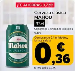 Supeco MAHOU Cerveza clásica oferta