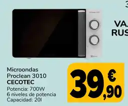 Supeco CECOTEC Microondas Proclean 3010 oferta