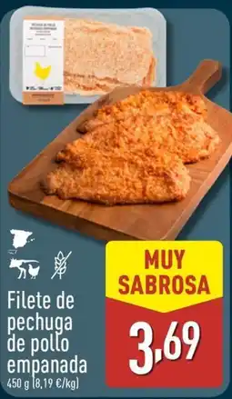 ALDI Filete de pechuga de pollo empanada oferta