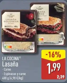 ALDI LA COCINA Lasaña oferta