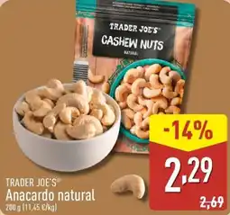 ALDI TRADER JOE'S Anacardo natural oferta