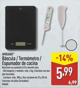 ALDI AMBIANO Báscula / Termómetro / Espumador de cocina oferta