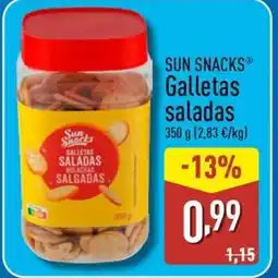 ALDI SUN SNACKS Galletas saladas oferta