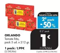 Supermercados Lupa Orlando - tomate frito oferta