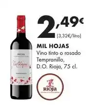 Supermercados Lupa Mil hojas - vino tinto o rosado tempranillo, melhaft d.o. rioja, 75 cl oferta