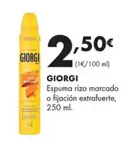 Supermercados Lupa Giorgi - espuma rizo marcado o fijación extrafuerte, 250 ml oferta