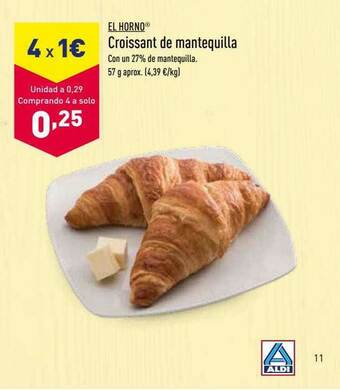 ALDI El Horno Croissant De Mantequilla oferta