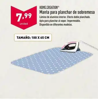 ALDI Home Creation Manta Para Planchar De Sobremesa oferta