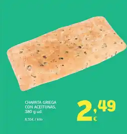 HiperDino Chapata griega con aceitunas oferta