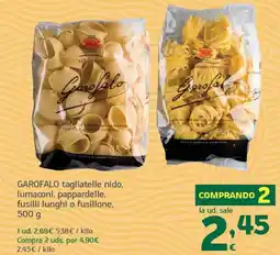 HiperDino GAROFALO tagliatelle nido, lumaconi, pappardelle, fusilli lunghi o fusillone oferta