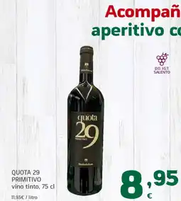 HiperDino QUOTA 29 PRIMITIVO vino tinto oferta