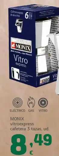 HiperDino MONIX vitroexpress cafetera 3 tazas oferta