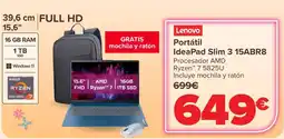 Carrefour LENOVO Portátil IdeaPad Slim 3 15ABR8 oferta