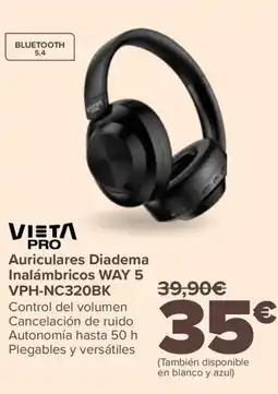 Carrefour VIETɅ PRO Auriculares Diadema Inalámbricos WAY 5 VPH-NC320BK oferta