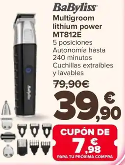 Carrefour BABYLISS Multigroom lithium power MT812E oferta