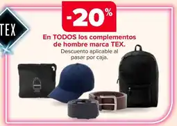 Carrefour TEX En todos los complementos de hombre marca oferta