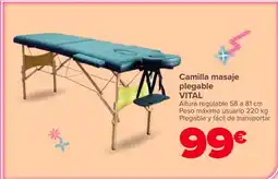 Carrefour VITAL Camilla masaje plegable oferta