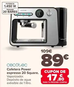 Carrefour CECOTEC Cafetera Power espresso 20 Square oferta