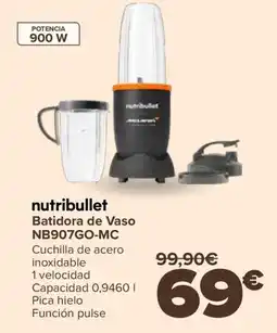 Carrefour NUTRIBULLET Batidora de Vaso NB907GO-MC oferta