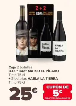 Carrefour Caja 2 botellas d.ó. "toro" matsu el pícaro tinto + 2 botellas habla la tierra tinto oferta