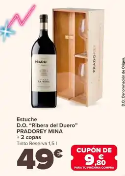 Carrefour PRADOREY MINA Estuche D.O. "Ribera del Duero" + 2 copas oferta