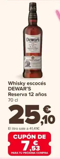 Carrefour DEWAR'S Whisky escocés Reserva 12 años oferta
