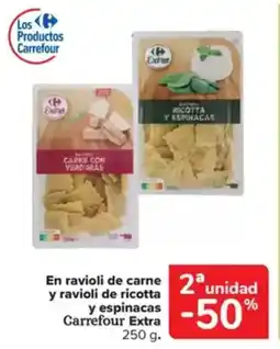 Carrefour Express En ravioli de carne y ravioli de ricotta y espinacas Carrefour Extra oferta