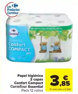 Carrefour Express Papel higiénico 2 capas Confort Compact Carrefour Essential oferta