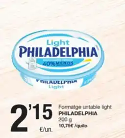 SPAR Fragadis PHILADELPHIA Formatge untable light oferta