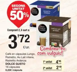 SPAR Fragadis DOLCE GUSTO Cafè en capsules Lungo, Ristretto, Au Lait intens, Ristretto Ardenza oferta