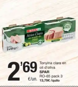 SPAR Fragadis SPAR Tonyina clara en oli d'oliva oferta