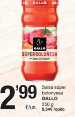 SPAR Fragadis GALLO Salsa súper bolonyesa oferta