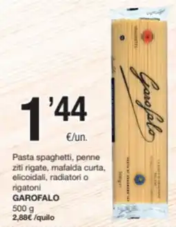 SPAR Fragadis GAROFALO Pasta spaghetti, penne ziti rigate, mafalda curta, elicoidali, radiatori o rigatoni oferta