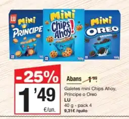 SPAR Fragadis LU Galetes mini Chips Ahoy, Principe o Oreo oferta