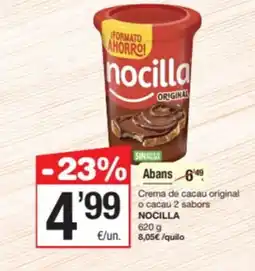 SPAR Fragadis NOCILLA Crema de cacau original o cacau 2 sabors oferta