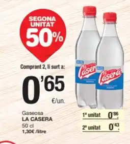 SPAR Fragadis LA CASERA Gaseosa oferta