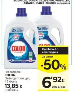 Caprabo COLON Detergent en gel, 45 dosis oferta