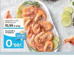 Caprabo Llagostins cuits, 30/40 peces oferta