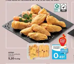 Caprabo EROSKI Ales de pollastre partides oferta