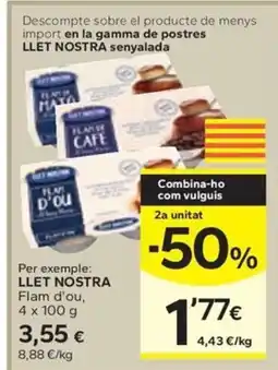 Caprabo LLET NOSTRA Flam d'ou oferta