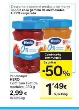 Caprabo HERO Confitura Diet de maduixa oferta